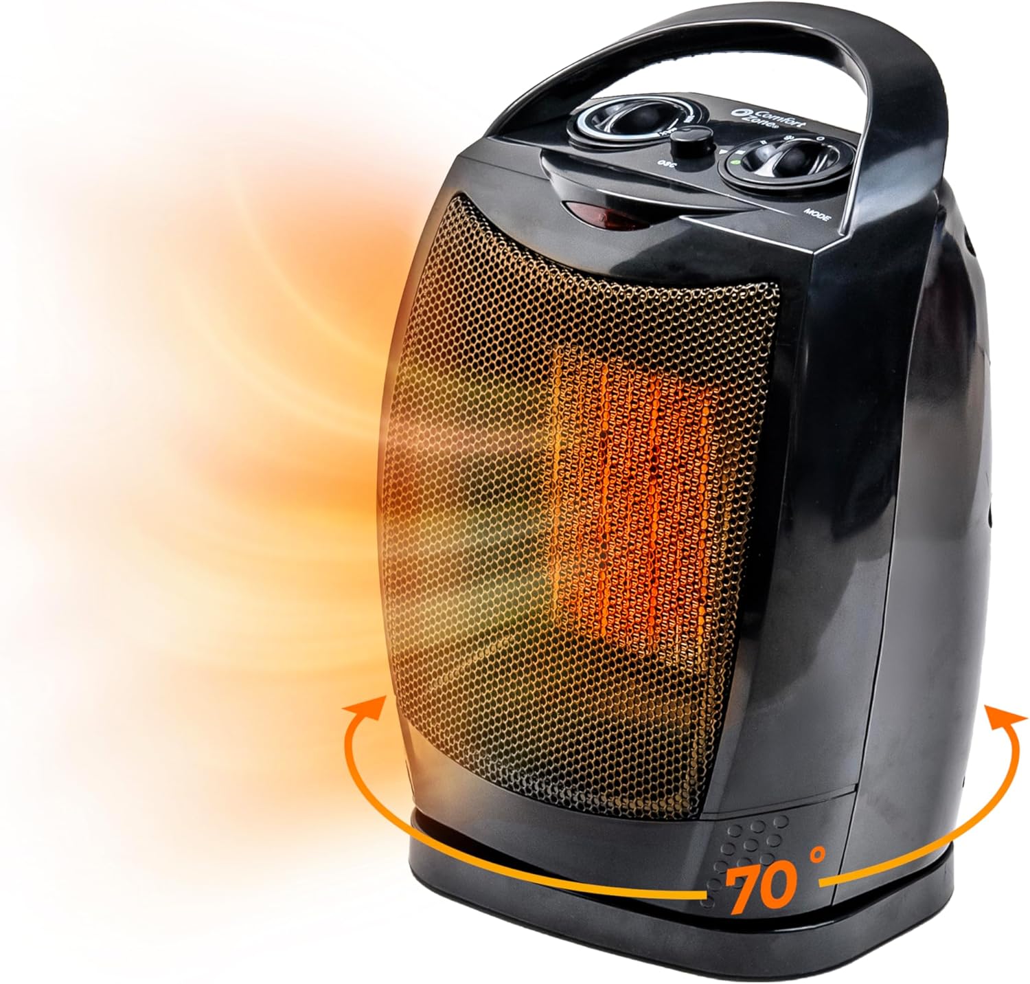 Schwarzer Heizlüfter Comfort Zone mit SKU CZ12815, genaue vom Hersteller verlinkte Variante