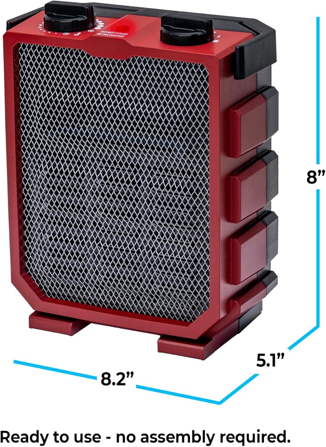 Comfort Zone manufacturer dimension graphic showing the CZ12825 at 8 inches high by 8.2 by 5.1 inches