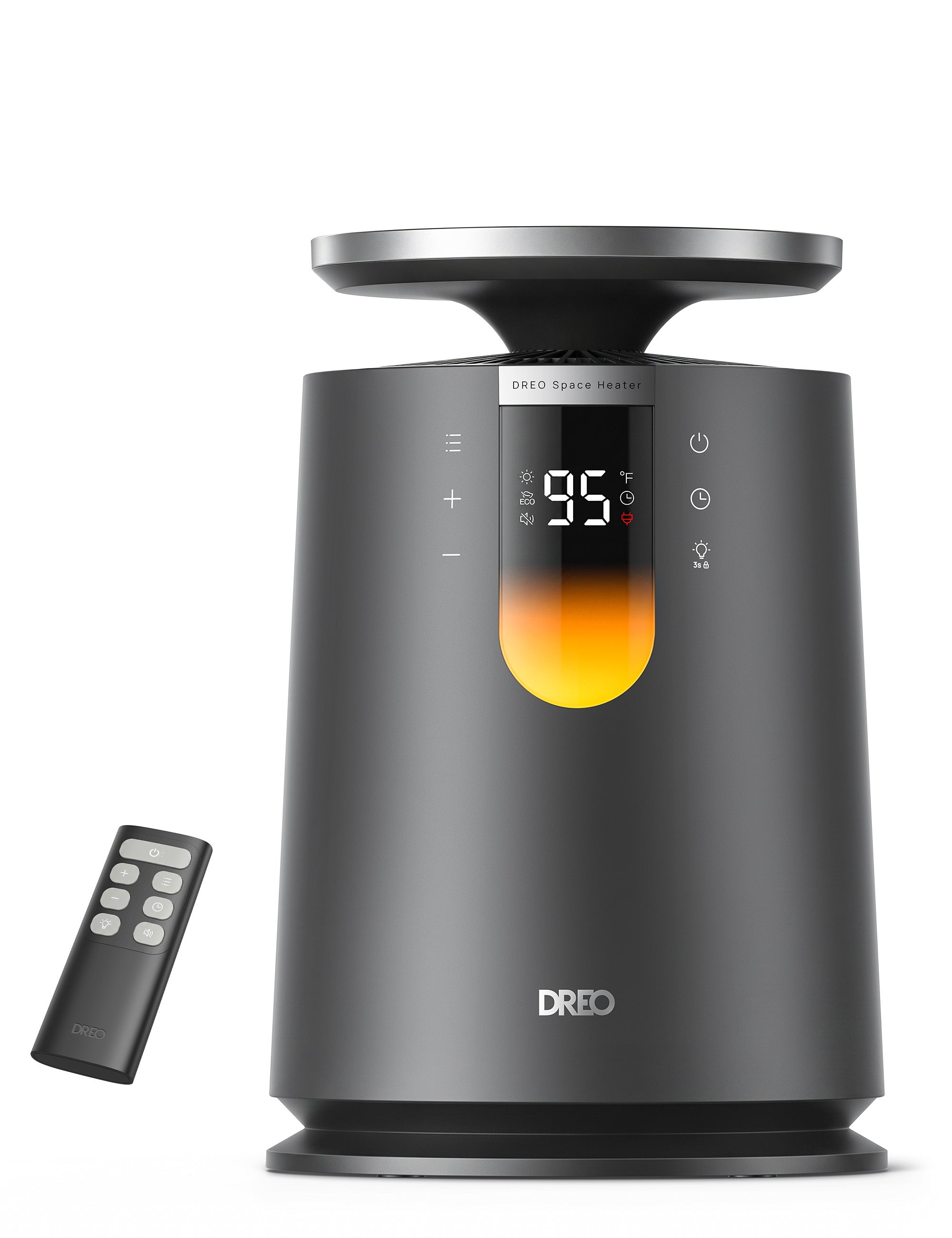 Gray DREO Whole-Room Heater 725 and remote