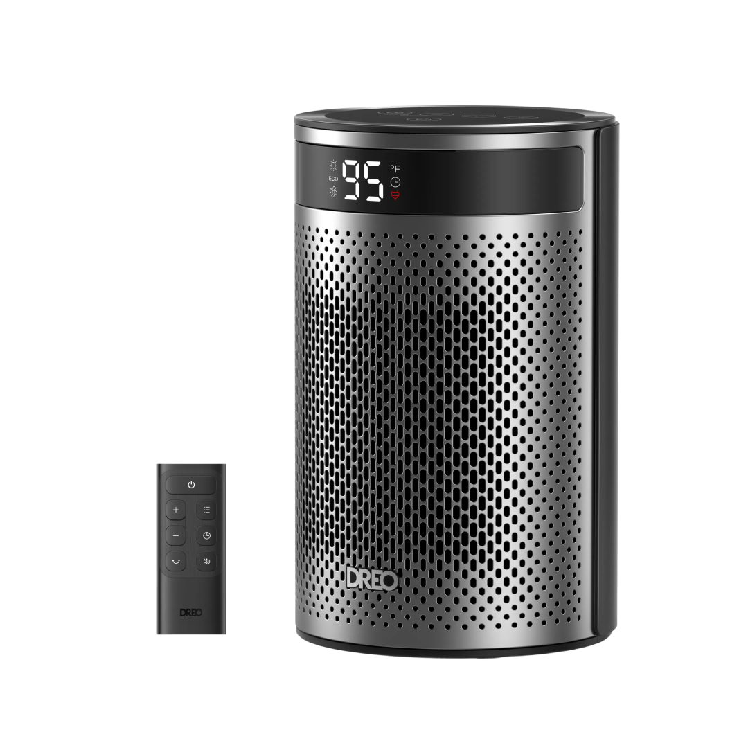 DREO Heater Atom 416 with the supplied remote