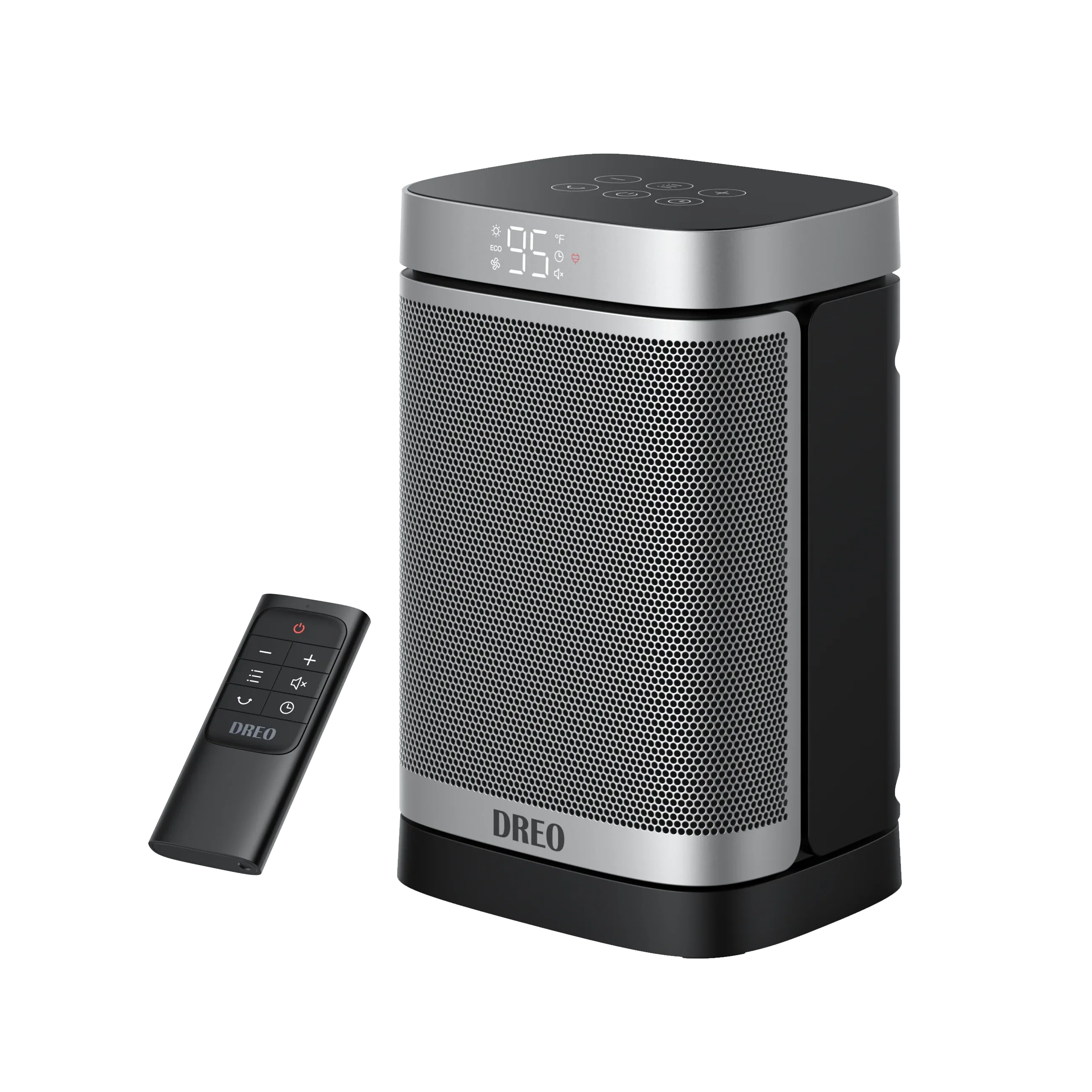 DREO Heater Atom One in Silver, with remote