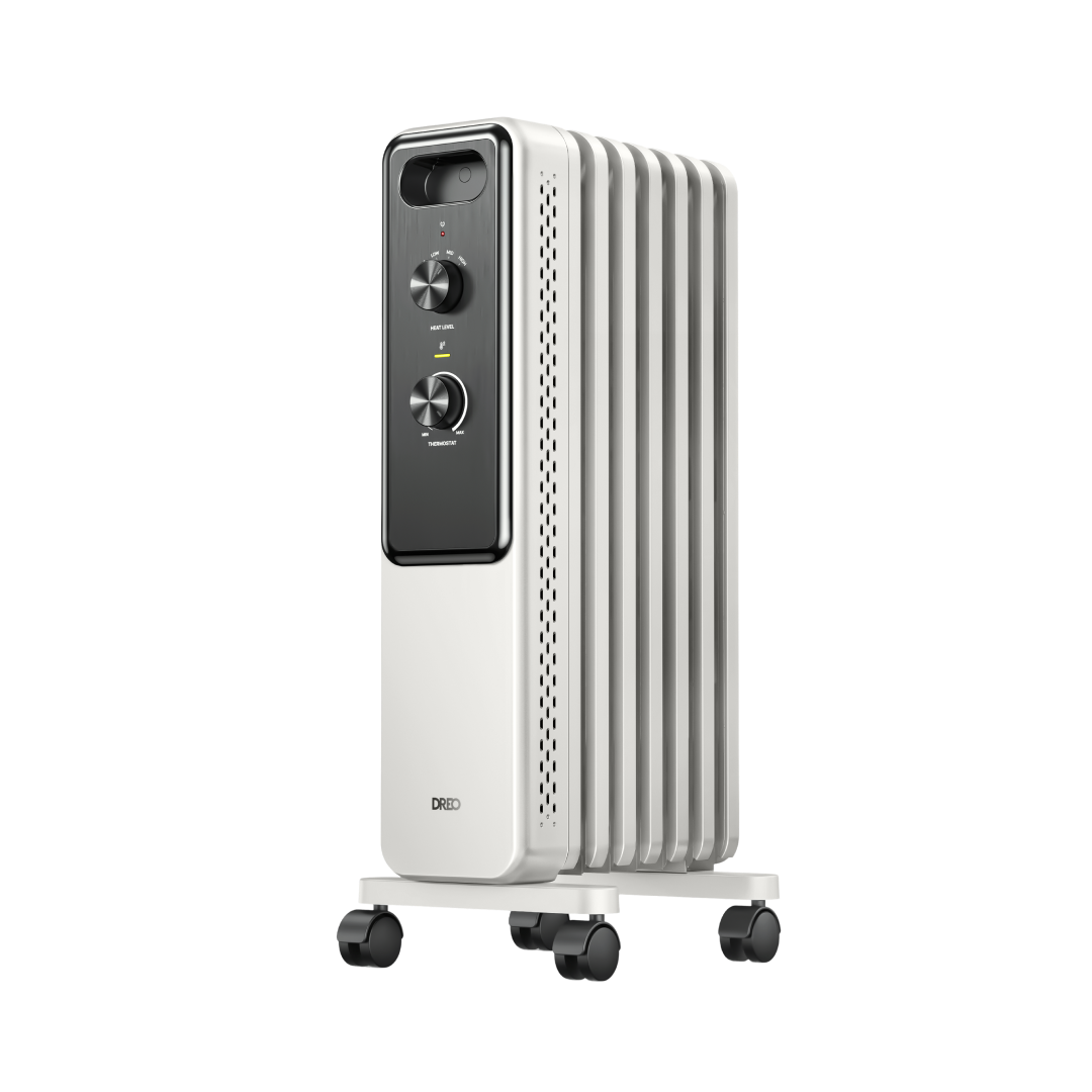 DREO Oil-filled Radiator 153, White finish; exact U.S. collection variant rendering.
