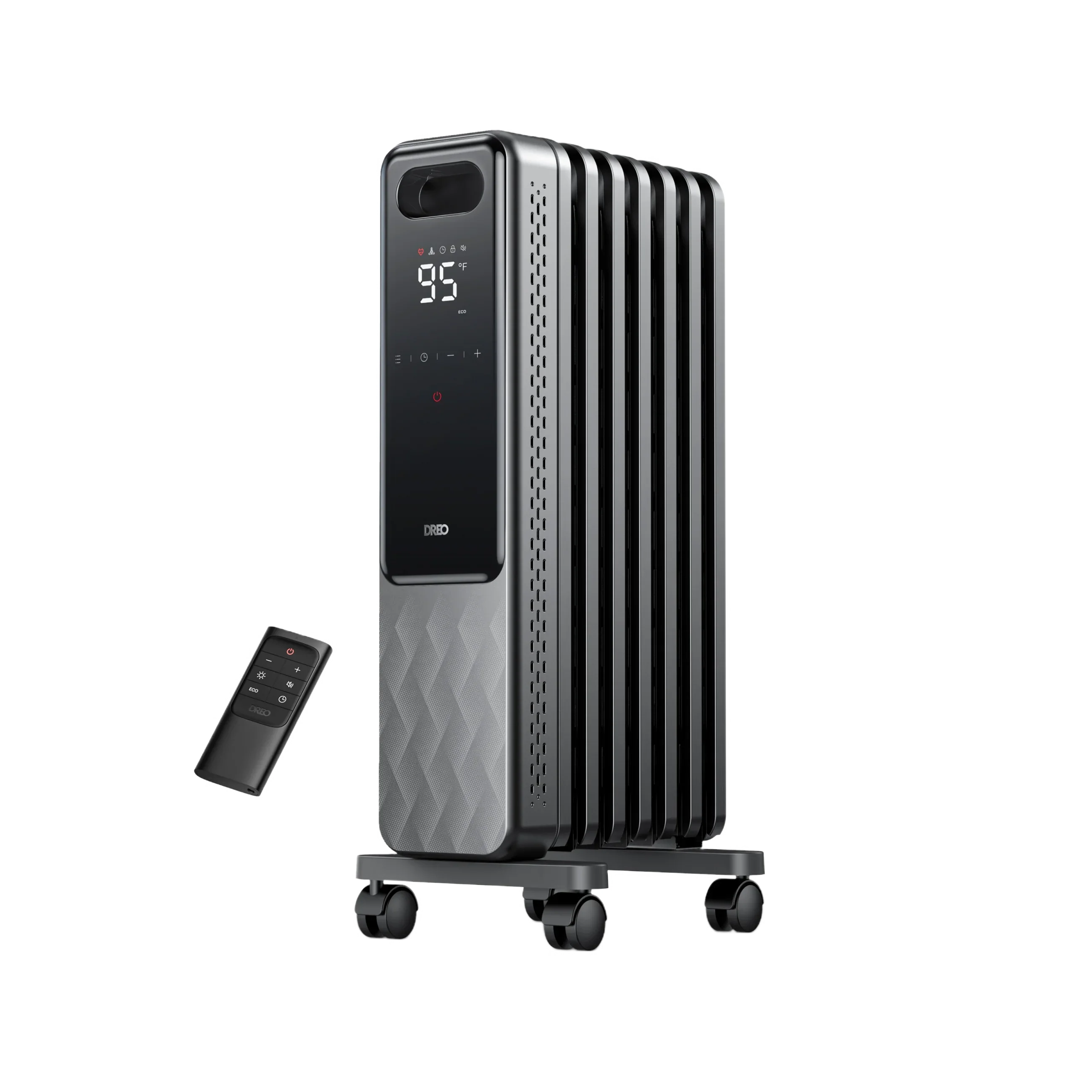 DREO Oil-filled Radiator 310, Gray finish; exact U.S. collection variant rendering.