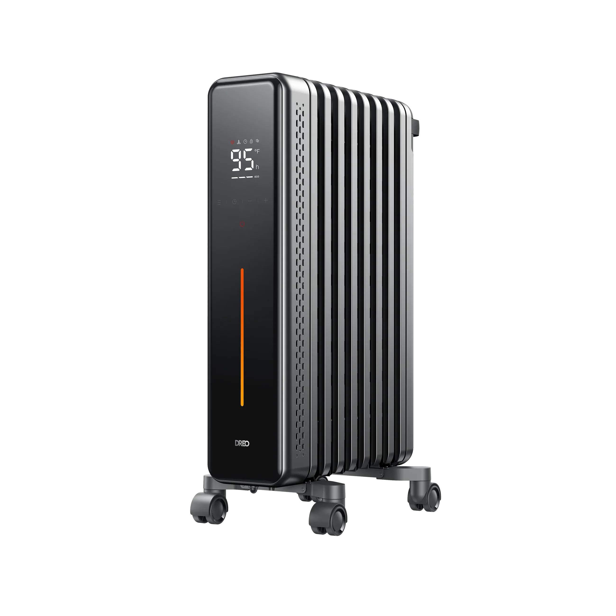DREO Oil-filled Radiator 521, Gray finish; exact U.S. collection variant rendering.