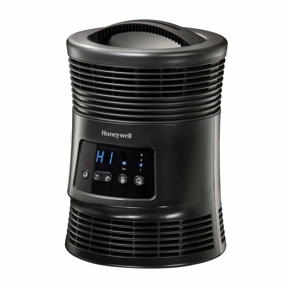 Honeywell HHF370B 360-degree digital Surround Heat Heater in black.