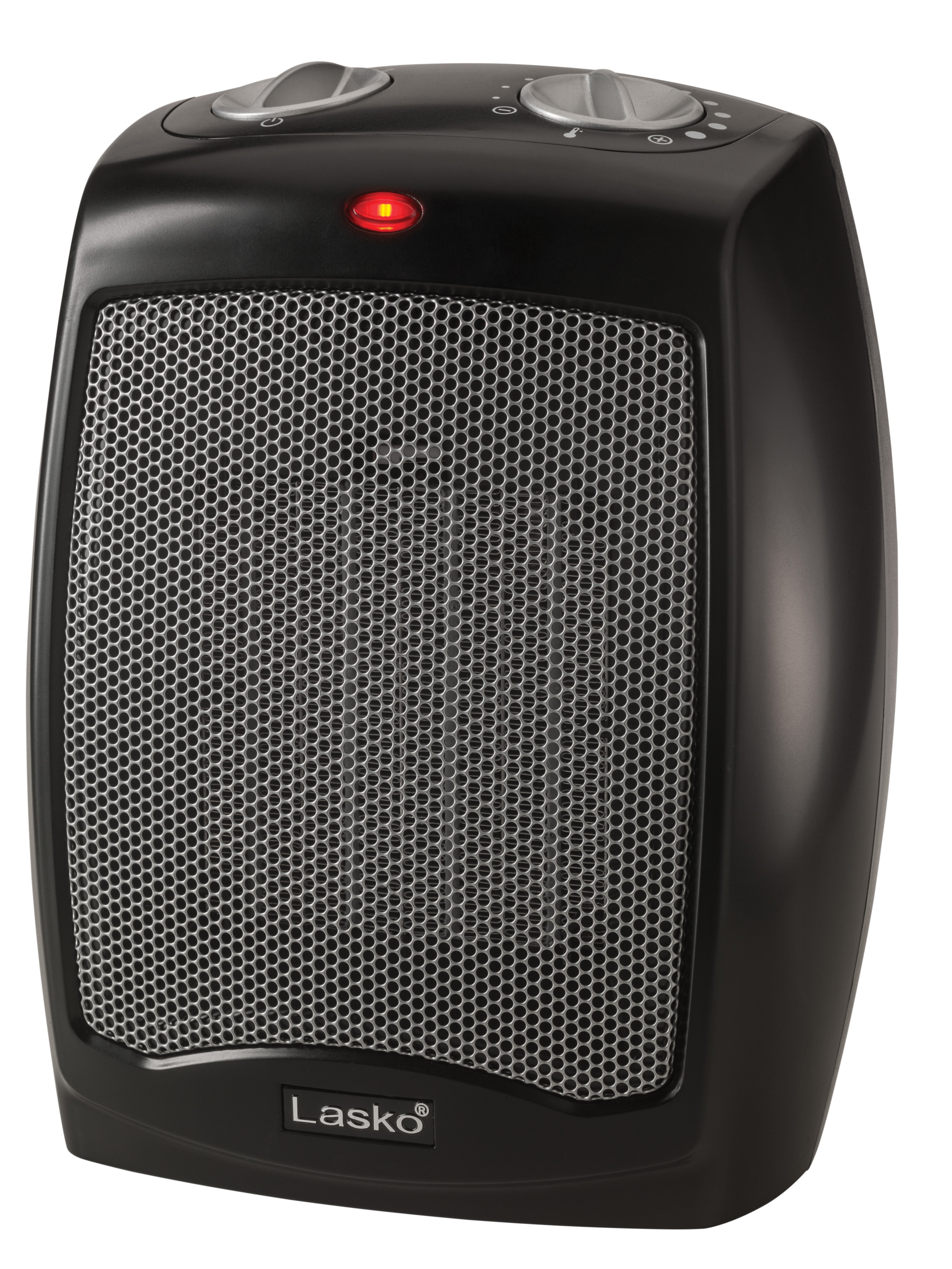Black Lasko CD09250 tabletop ceramic heater; official variant image, photograph or rendering not identified.